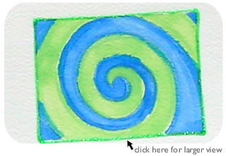 Blue Spiral Box Greeting Card