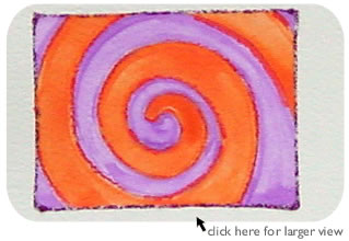 Orange Spiral Box Greeting Card