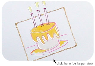 Yellow Birthday Cake Greeting Card