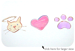 Cat Halo-Heart-Paw Greeting Card